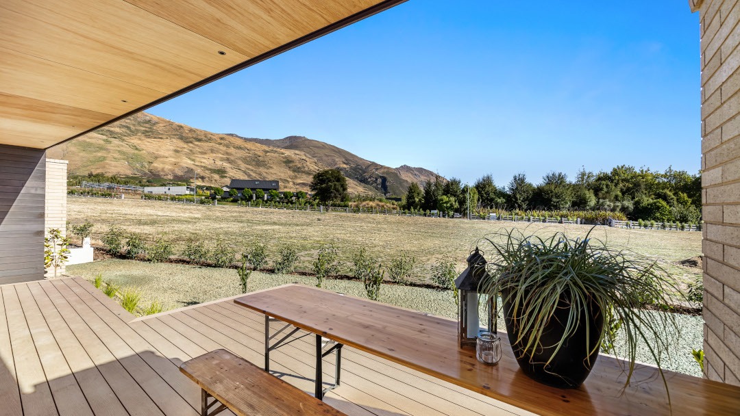 looking out to the view from the covered deck