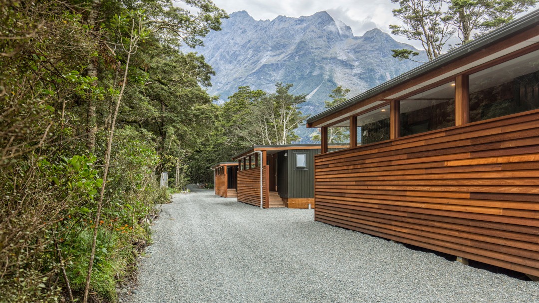 Back view of the chalets
